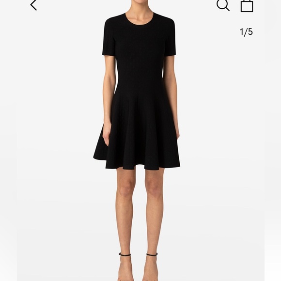 AKRIS PUNTO embossed fit and flare scuba navy dress. Size 2 - Picture 1 of 5
